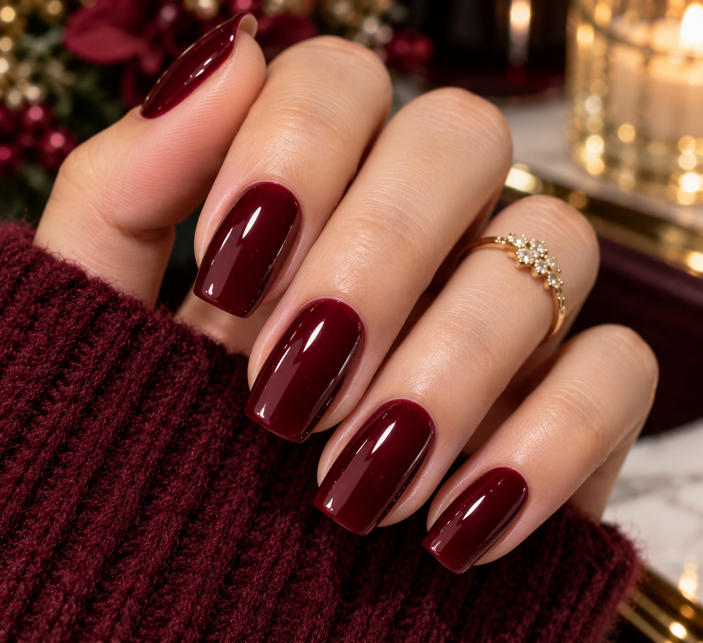 burgundy gloss and golden glow